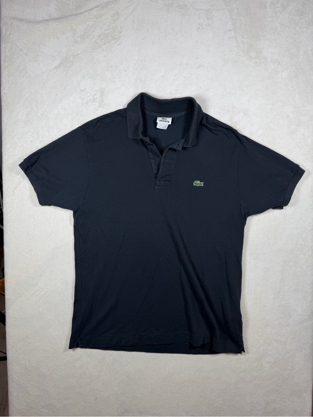 Lacoste Men’s Size 5 Black Polo with Green Crocodile Logo